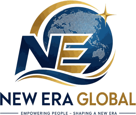 Logo NEW ERA GLOBAL trên nền trắng